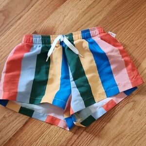 Tiny Cottons Rainbow Striped Swim Shorts Size 6